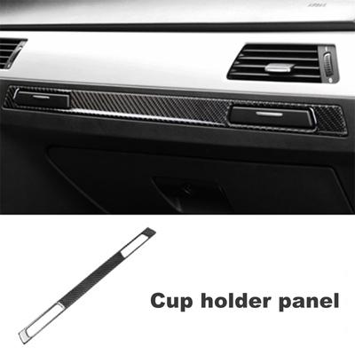 E90 Carbon Fiber Copilot Water Cup Holder Panel Trim Stickers Styling For BMW E90 3 Series 2005-2012 Accesorios