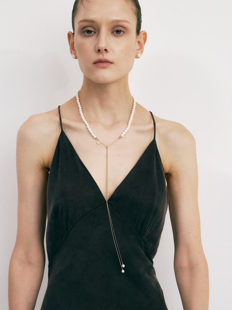 Sosoo Two Way Pearl Chain Long Necklace