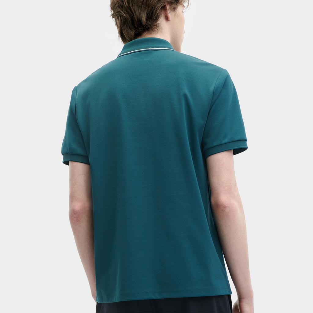 Fila Heritage Series Knitted Short Sleeve Polo Shirt Men Tops Wanshan-Green F11M428119FDG