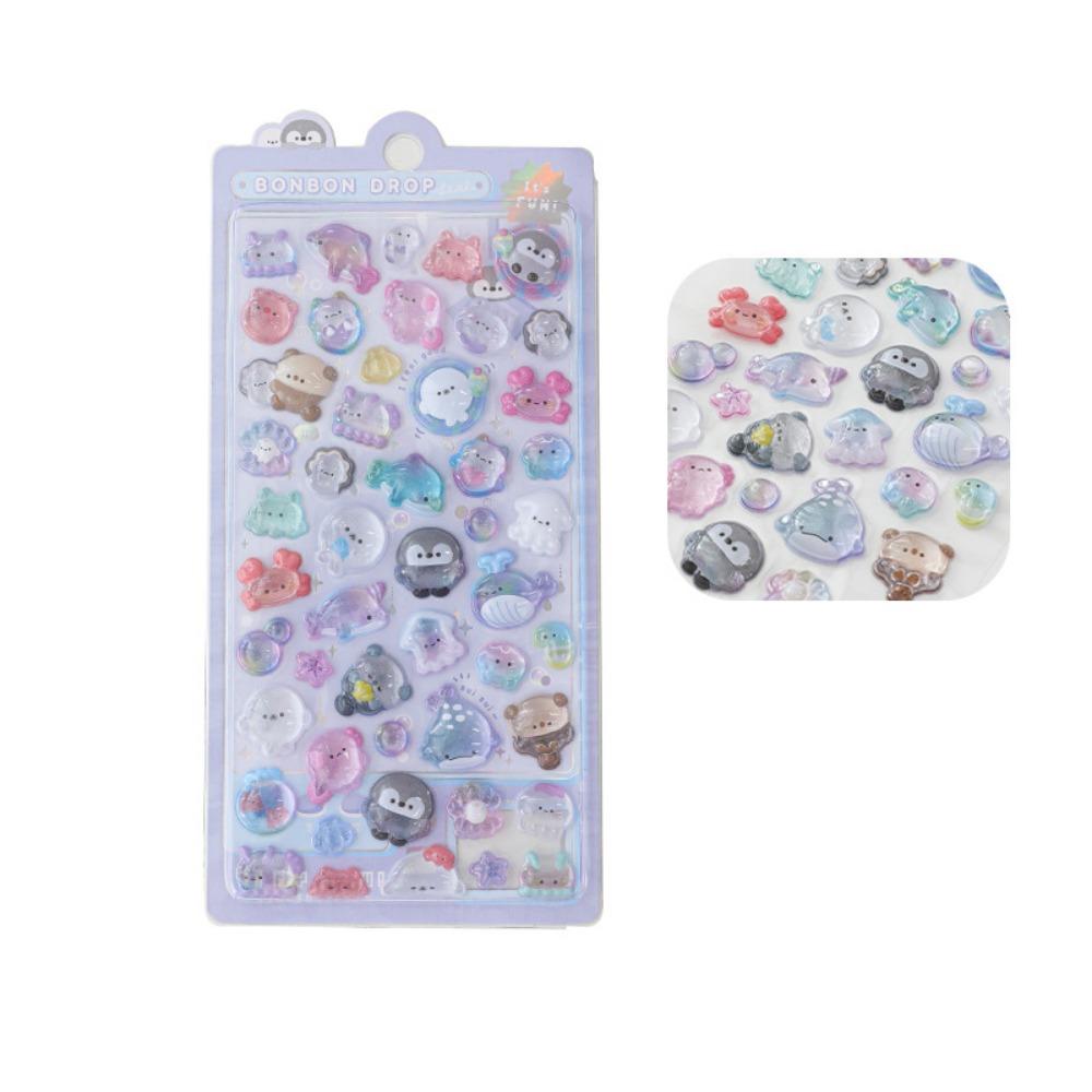 Aesthetic 3D Decor Stickers Cute DIY Toy Stickers Funny Candy Animal Drop Sticker  Decoration