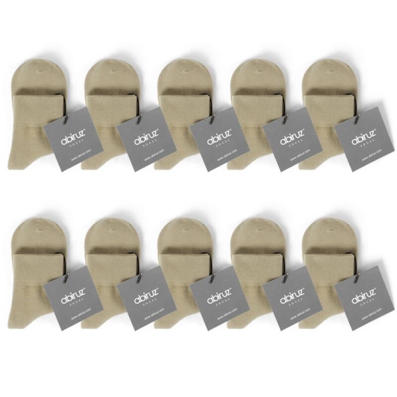 Beige Women s Basic Socks 10-Piece Set