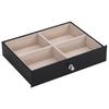 6 Tier Jewelry Box with Mirror and Lock Black