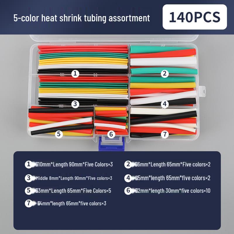 Adhesive Heat Shrink Tubes for Electricians - Thickened, 4x/5x Shrinkage, Insulating Sleeves for Wiring, Household Combo Box