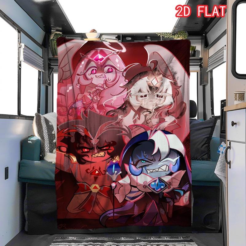 Cookie Run Kingdom Circus Flannel Blanket, Cartoon Cookie Characters Throw Blanket for Sofa Bed 75x90cm