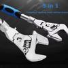 5 In 1 10 Inch Wrench Professional Adjustable Multifunctional Retractable Heavy-duty Foldable Folding Ratchet Wrench Hand Tools
