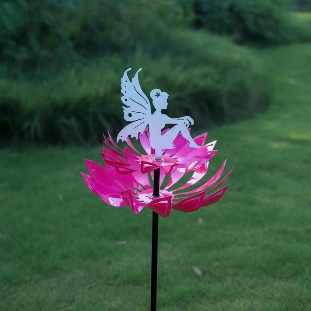 Lotus Wind with Fairy Moving Yard Decor Decorative for Patio