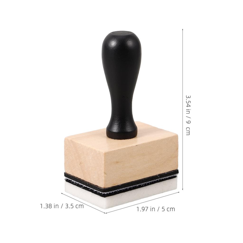 Vintage Square Wooden Handle Sponge Stamp for Coloring Blending Stenciling Journals Notebooks DIY Craft Tool Small Label Maker
