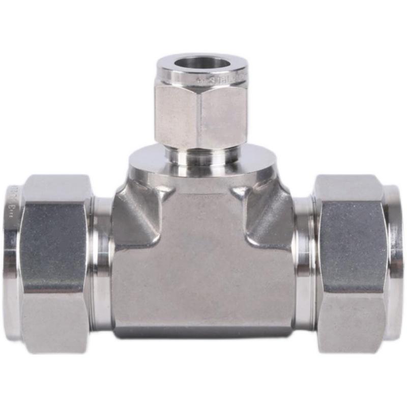 Tee 3 Ways Reducer 1/16"-1" 3-25mm Tube OD Compression Union SUS316L Stainless Coupler Pipe Fitting Connector With UNF Nut Lock