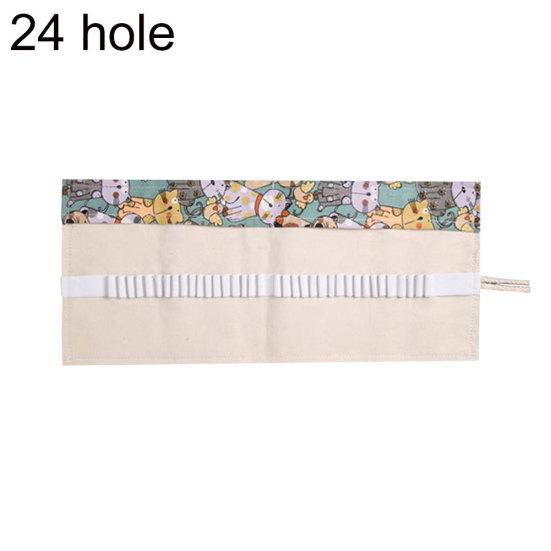 12/24/36 Holes Girl Pen Boy Pen Case Roll Bag Plátno Stacionární