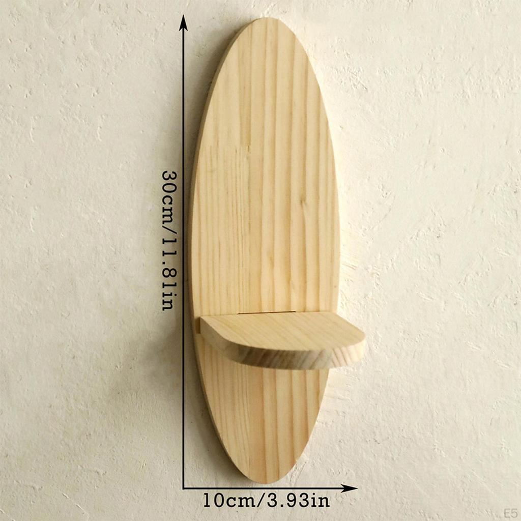 Oval Floated Shelf for Wall, Home Decor Organizer Storage Rack Wall Mount Wood Display Stand