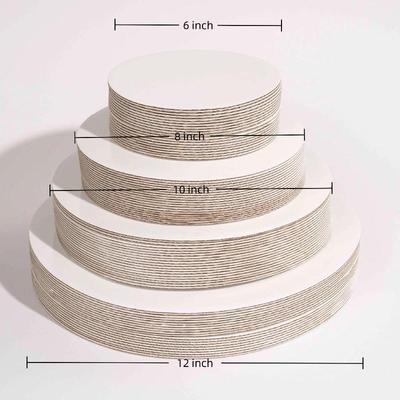 10 Pcs Cake Boards With White Golden Cake Rings, Cardboard With 6/8/10/12 Inch Cake Base, Suitable For Baking Cakes