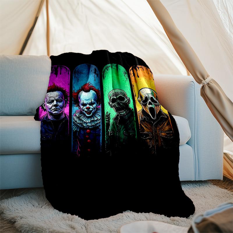 Halloween horror Theme Printed Blanket - Perfect for Couch, Bed, Travel & Outdoor Use | Machine Washable, Cozy & Durable.