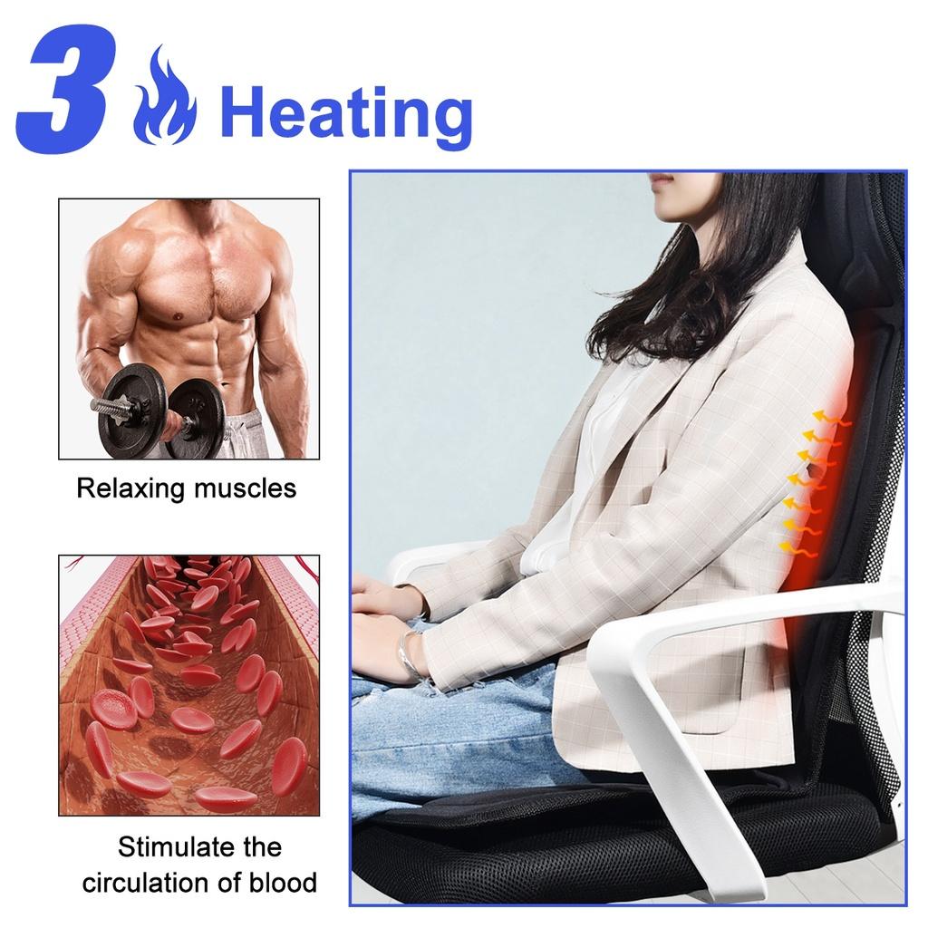 DC 12V 5 Mode Electric Vibrating Car Massage Chair Pad Portable Massager Pad Home Infrared Heating Back Vibrator Massage