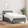 Box Spring Bed with Mattress Dark Gray 90 x 200 cm Fabric