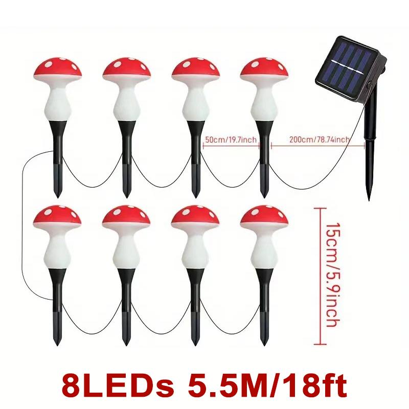 Solar Mushroom Lights for Garden Decor Waterproof Outdoor Garden Mushroom Lamp Solar LED Fairy Lights for Patio Path Yard Lawn