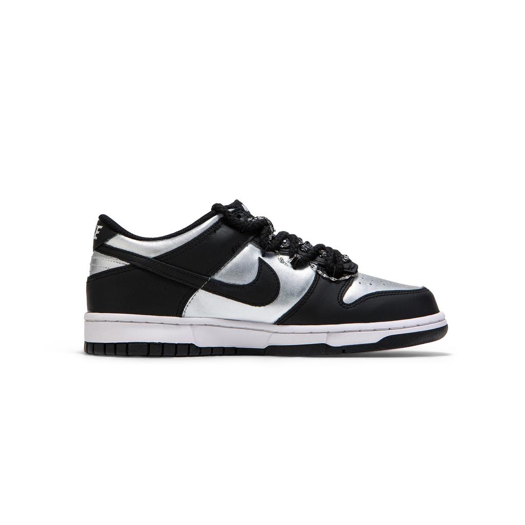 Nike Dunk Slip Resistant Abrasion Resistant Low top Skateboard Shoes Men's Black Silver DD1391-100(Team1517-SBOX)