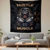 Gorilla Hustle Muscle Tapestry Wall Hanging, Fitness Gorilla Art, Wall Decor for Bedroom Living Room Dorm