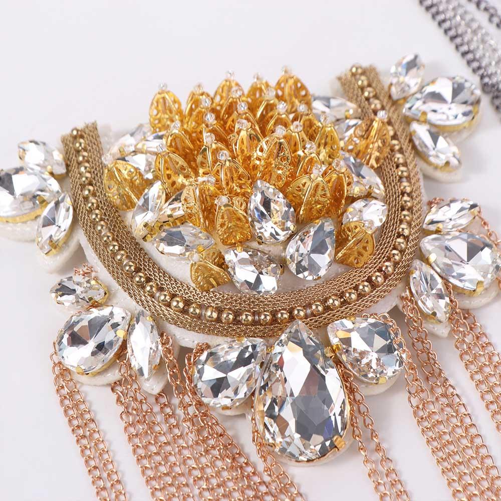Cool Tassel Chain Epaulette Skull Jacket Vintage Brooch  Western-style clothes