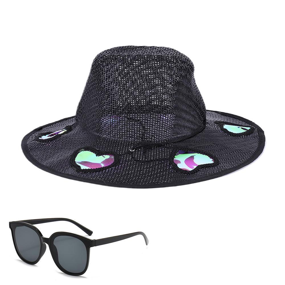 Straw Beach Sun Hat with Adjustable Chin Strap Wide Brim Sun Beach Hat for Travel Family Accessories