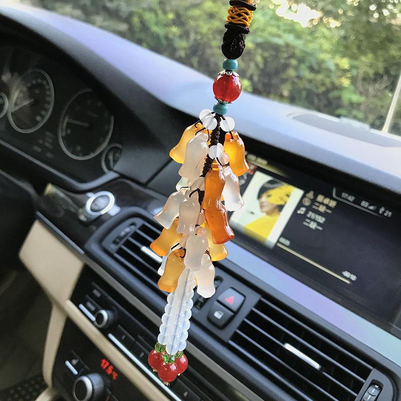 Čínský achát Jade Bead Přívěsek střapec Auto Kreativní Dárek pro štěstí Domácí Auto Závěsné Příslušenství Dekor Auto Interiér Muži Ženy