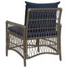 Garden Chair with Cushion Gray 73 x 61 x 77 cm Poly Rattan