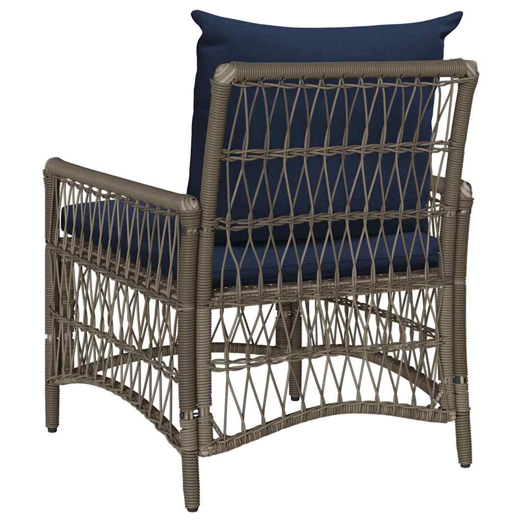 Garden Chair with Cushion Gray 73 x 61 x 77 cm Poly Rattan