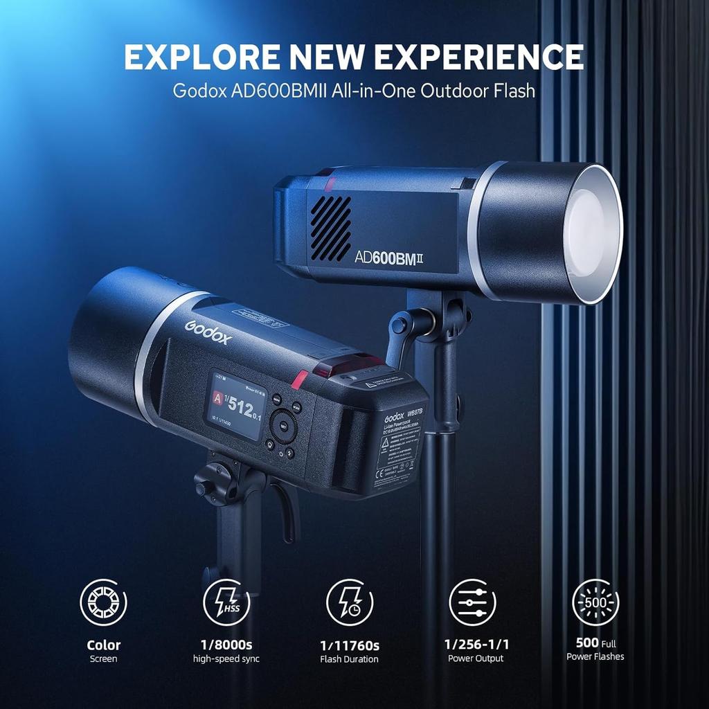 Godox AD600BM II 600W Outdoor Flash with Wireless X and Improved Features All-in-One 2.4G System, High-Speed Sync,