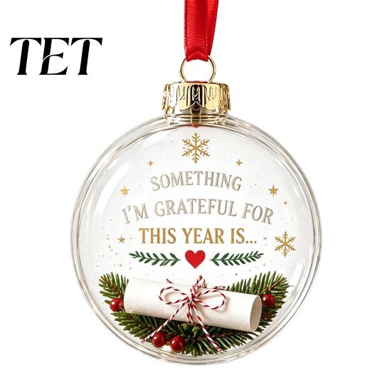 Xmas Tree Christmas Ball Clear Acrylic Fillable Ball, DIY Transparent Ornament for Shatterproof Hanging Tree, Holiday, Wedding, Party, Home Decoration