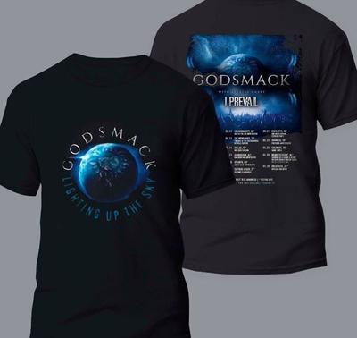 Maglietta unisex bifacciale Godsmack Lighting Up the Sky Tour 2023