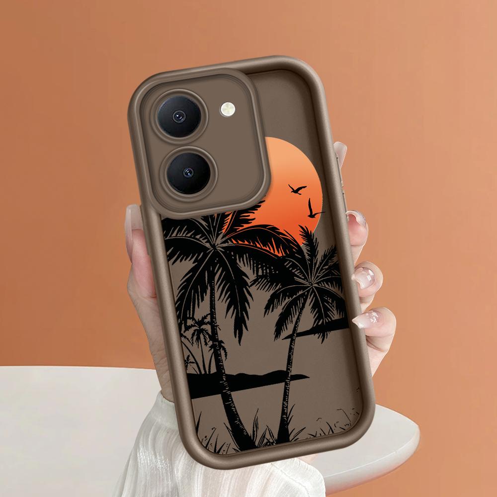 Soft Silicone Square Ladders Cartoon Pattern Full Cover Camera Protection Shockproof Case for iPhone Infinix Tecno Vivo