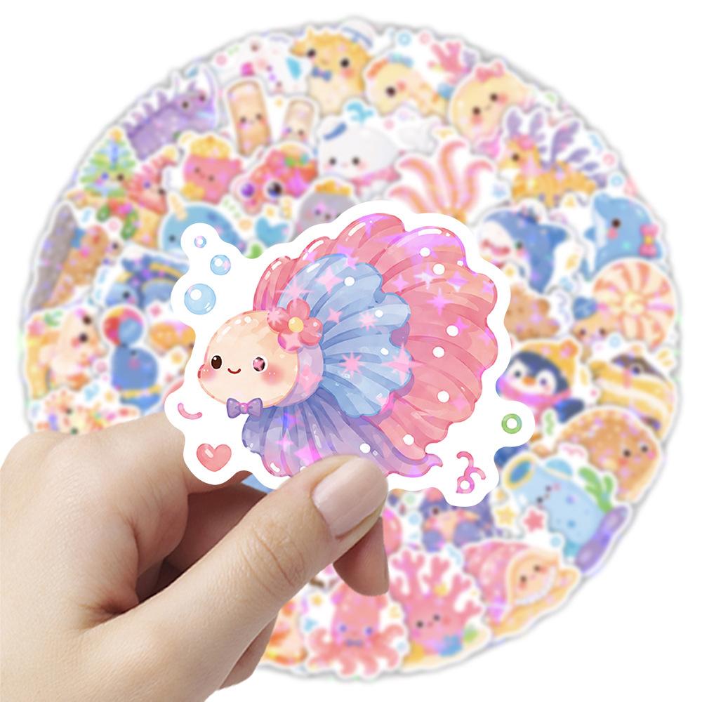 10/30/50pcs Cute Colorful Marine Life Stickers Aesthetic Ocean Animal Sticker DIY Stationery Phone Luggage Funny Graffiti Decals