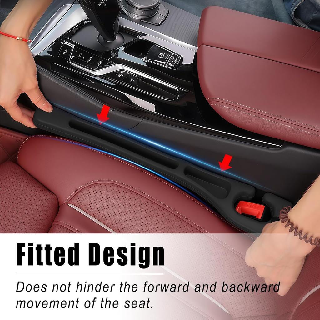Car Seat Gap Filler Organizer 2 Pack, Anti-Drop Car Seat Gap Filler, Black
