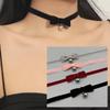 Korean Style Bow Bell Choker Sexy Black Collarbone Necklace