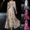 Women's Fashion Summer Spring 3/4 Sleeve V-Neck Casual Dresses