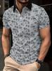Casual Essential! Leaf Print Short-sleeve Polo, Stylish and Versatile.
