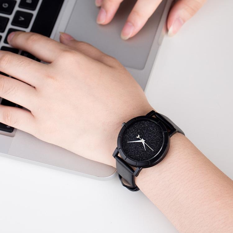 CQ205 Fashion Trendy Men Watch Starry Sky Simple Student Watch Couple Skin Strap Women Watch Casual Clock Gift Watches for Man