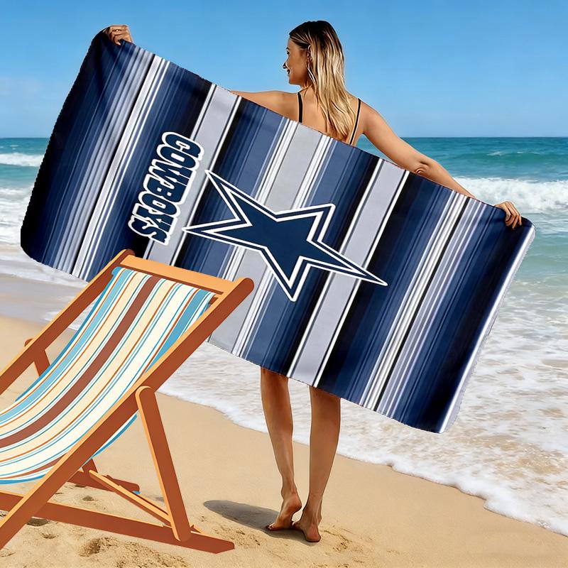 Cowboys Football Print Beach Towel, Large Soft Quick Dry Towel for Beach Camping Swimming