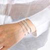 Fischgräten-Schlangenkette Armband für Damen, 18 Karat Vergoldet, Gliederkette, Verstellbar, Edelstahl, Breite 2/3/4mm
