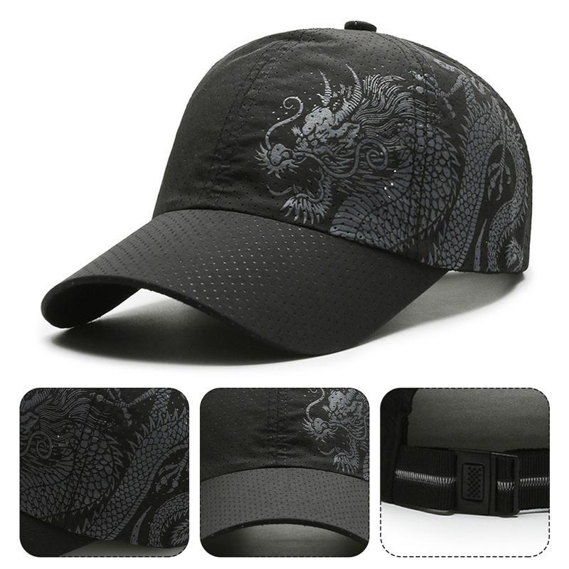 1 Pc Men Dragon Hat Summer Lightweight Sun Visor Cap Breathable Quick-Drying Outdoor Sport Baseball Cap Sun Visor Baseball Sun Hat