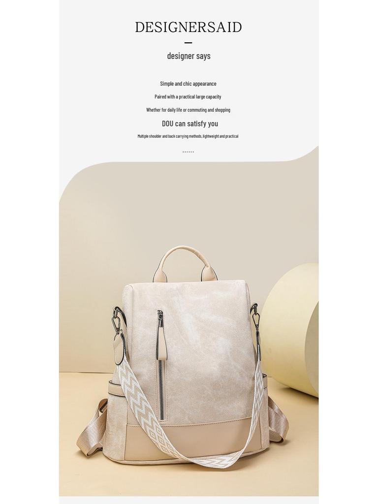 Women's 2025 Korean Style Chic Versatile Backpack & Shoulder Bag for Casual Outings & Travel