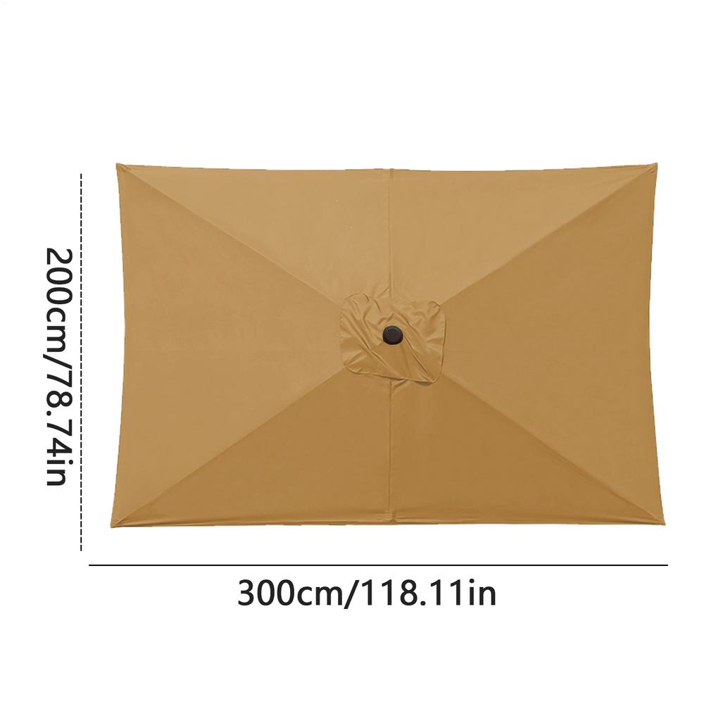 Außenschirm Ersatzbespannung 2x3m Rechteckiger Ausleger-Sonnenschirm UV-Schutz Robuster Sonnenschirm-Oberteil Garten