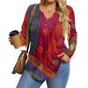 Womens Plus Size Long Sleeve Shirts  V Neck Tunic Tops Basic Loose Fit Tee Tops