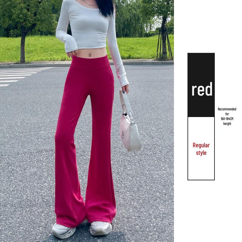 High-Waist Ice Silk Flare Yoga Pants - Slimming & Casual Sportswear Medium