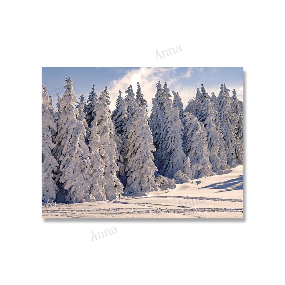 Christmas Home Decor Poster Winter Farmhouse Bison Paintings Pine Picture Scandinavian Wall Art Canvas Painting Living Room Deco