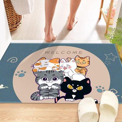 Tapete de Porta Antiderrapante com Desenhos: Tapete Absorvente para Entrada, Quarto e Banheiro
