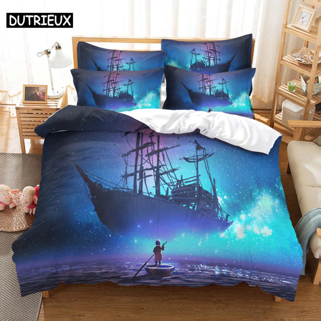 Komplettes Bettbezug-Set mit Kissenbezug - King, Doppel, Queen, Twin, Einzel, Full Größen für Kinder und Erwachsene, 3D Landschaftsdesign