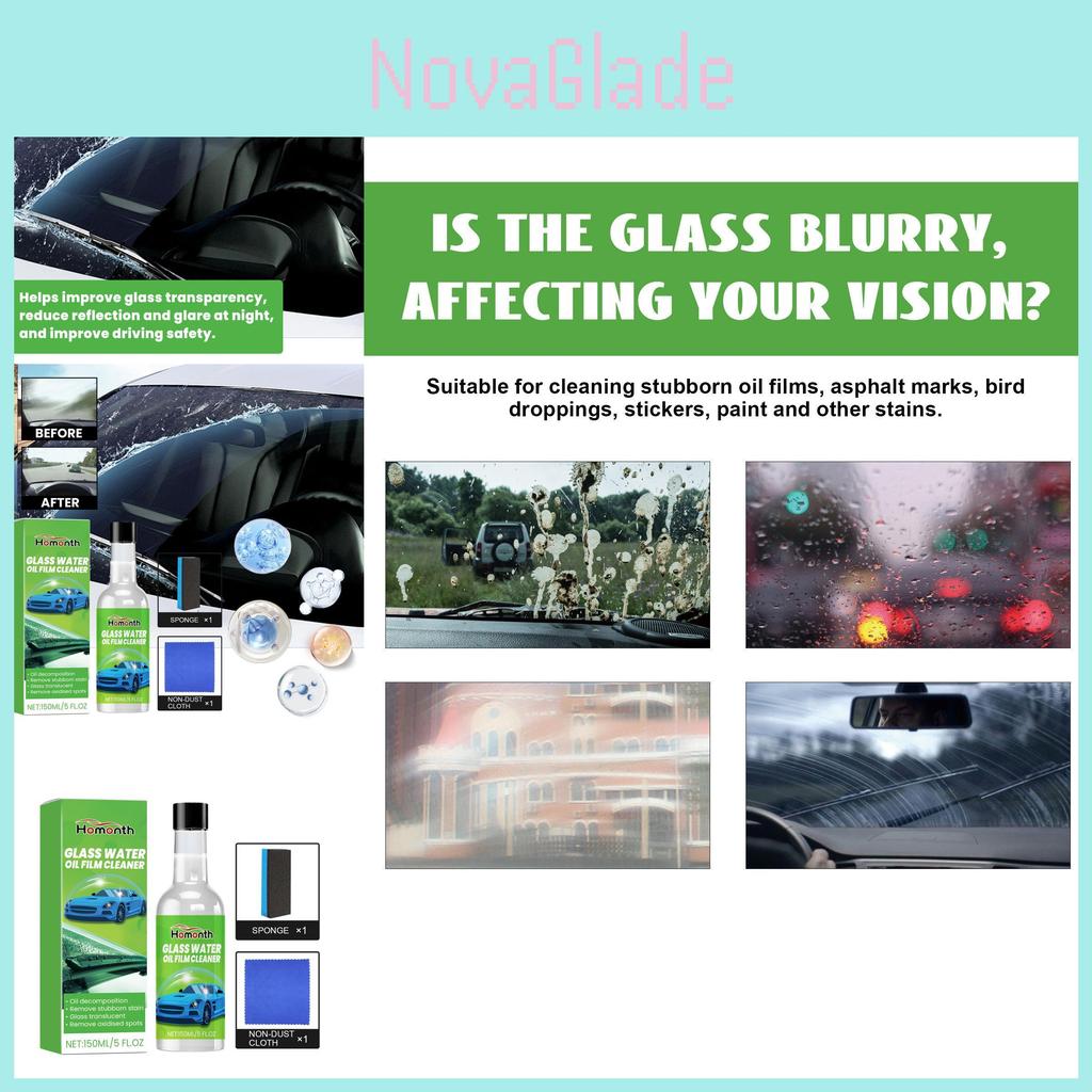 Homonth Automotive Glass Oil Film Cleaner For Thorough Stain Removal And Clarity
