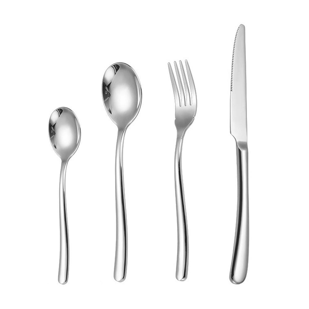 Moonlight Series High-End Stainless Steel Western Tableware Set - Thick Steak Knife, Fork, Spoon.
