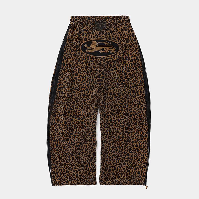 Korean Badblood BCAC Series Women s Leopard Print Loose Straight-Leg Sports Casual Pants S леопардовый