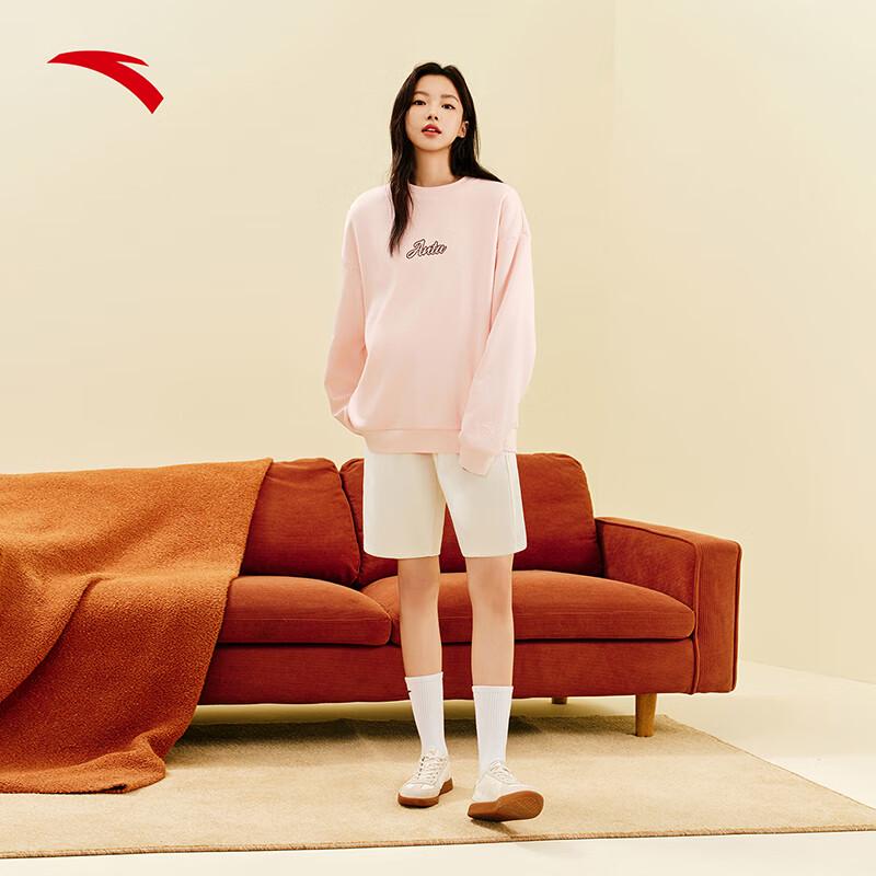 ANTA Fleece-Lined Crewneck Pullover Sweatshirt